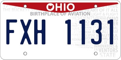 OH license plate FXH1131