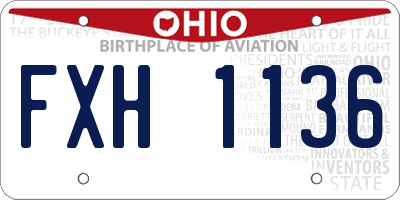 OH license plate FXH1136