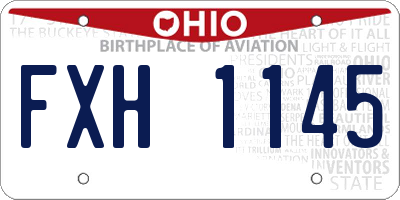 OH license plate FXH1145