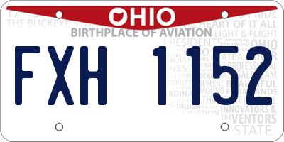 OH license plate FXH1152