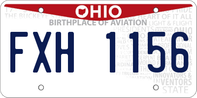 OH license plate FXH1156