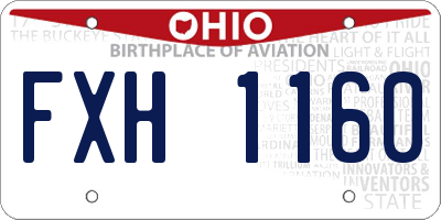OH license plate FXH1160