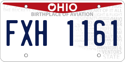 OH license plate FXH1161