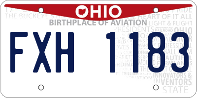 OH license plate FXH1183
