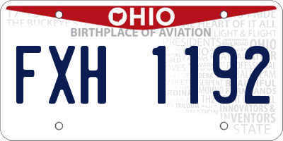 OH license plate FXH1192