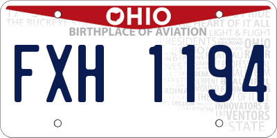 OH license plate FXH1194