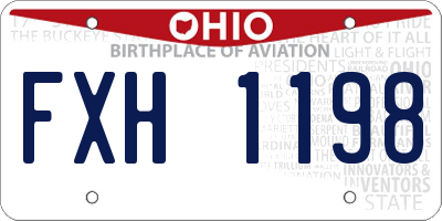 OH license plate FXH1198