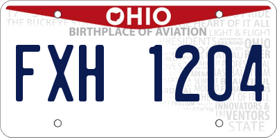 OH license plate FXH1204