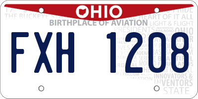 OH license plate FXH1208