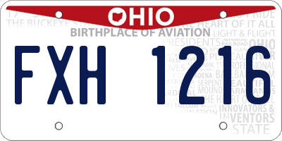 OH license plate FXH1216