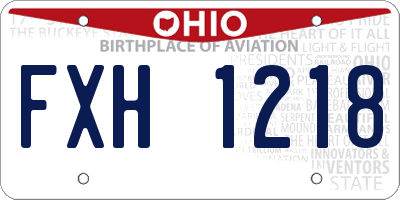 OH license plate FXH1218
