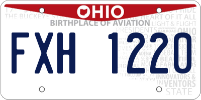 OH license plate FXH1220