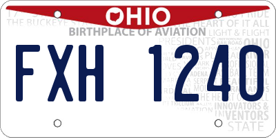 OH license plate FXH1240