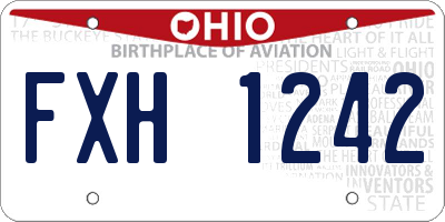 OH license plate FXH1242