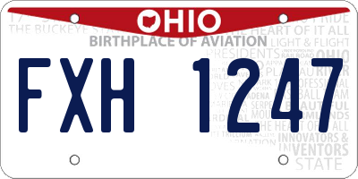 OH license plate FXH1247