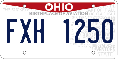 OH license plate FXH1250