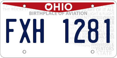 OH license plate FXH1281