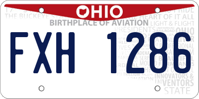 OH license plate FXH1286