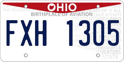 OH license plate FXH1305