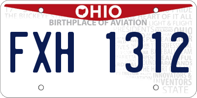 OH license plate FXH1312