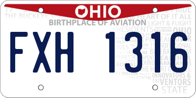 OH license plate FXH1316