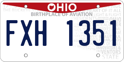 OH license plate FXH1351