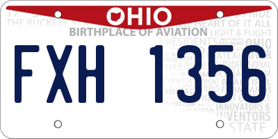 OH license plate FXH1356