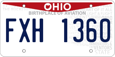OH license plate FXH1360
