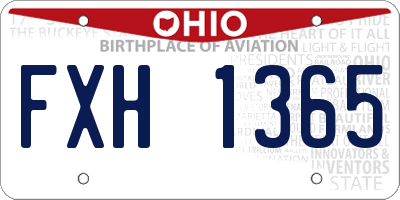 OH license plate FXH1365