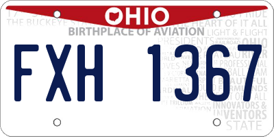 OH license plate FXH1367