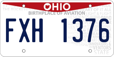 OH license plate FXH1376