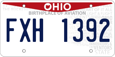 OH license plate FXH1392