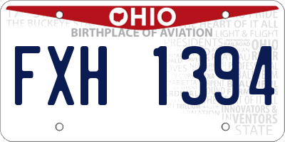 OH license plate FXH1394
