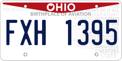 OH license plate FXH1395