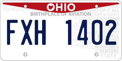 OH license plate FXH1402