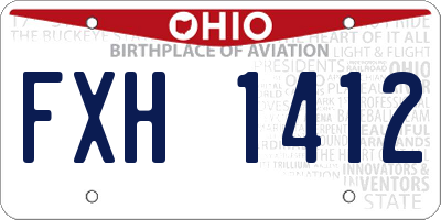 OH license plate FXH1412