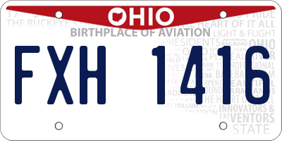 OH license plate FXH1416