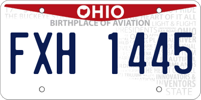 OH license plate FXH1445