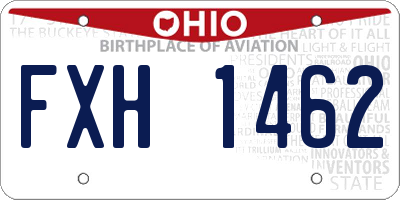 OH license plate FXH1462