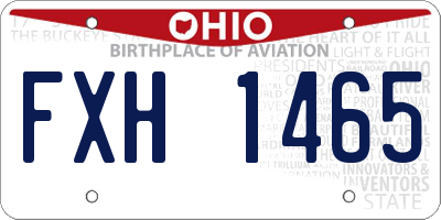 OH license plate FXH1465