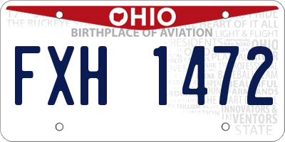 OH license plate FXH1472