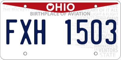 OH license plate FXH1503