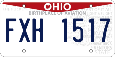 OH license plate FXH1517