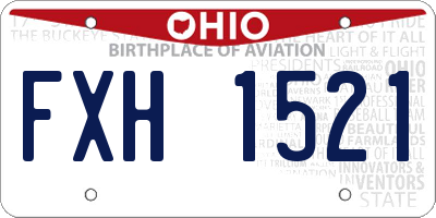 OH license plate FXH1521