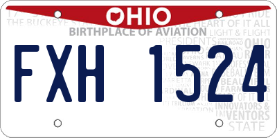OH license plate FXH1524