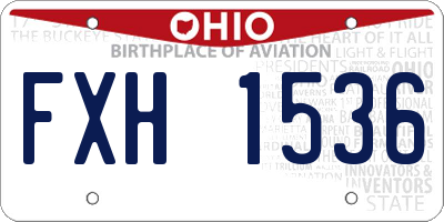 OH license plate FXH1536