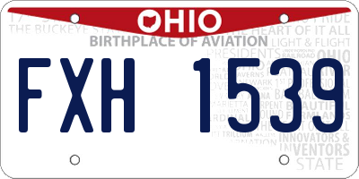 OH license plate FXH1539