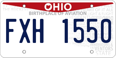 OH license plate FXH1550