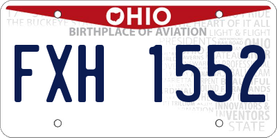 OH license plate FXH1552