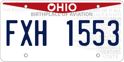 OH license plate FXH1553